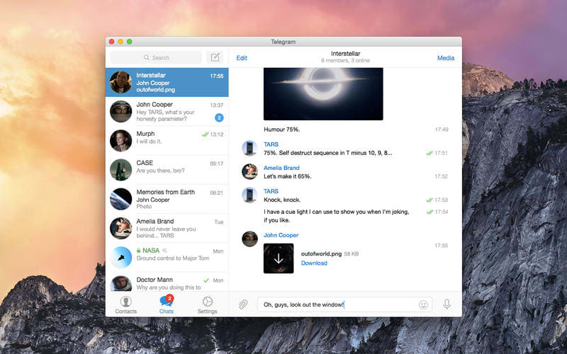 Telegram App Mac Monospace